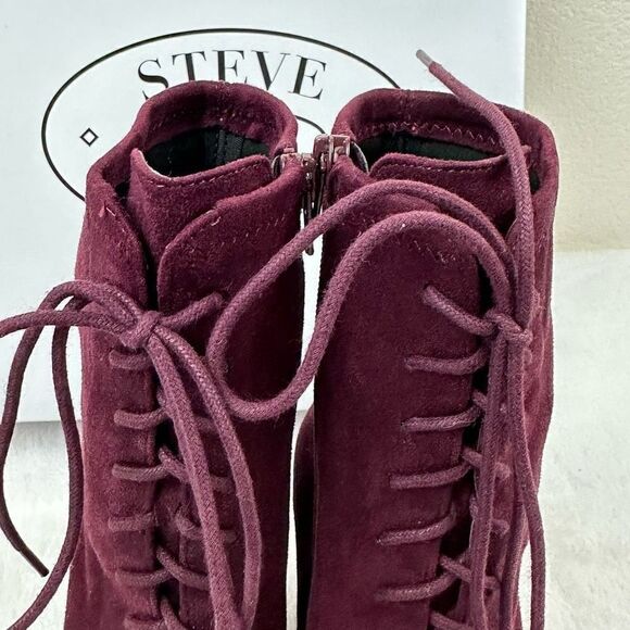 Steve Madden Elley Maroon Faux Suede Boots size 9 - Picture 5 of 13